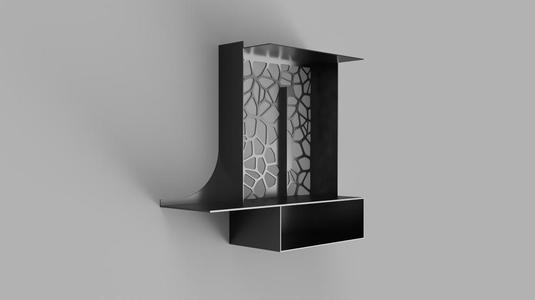 Modern shelf with voronoi pattern