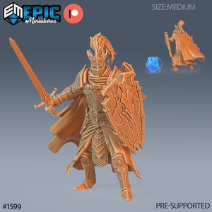 Death Knight Sword and Shield ‧ DnD Miniature ‧ Tabletop Miniatures ‧ Gaming Monster ‧ 3D Model ‧ RPG ‧ DnDminis ‧ STL FILE