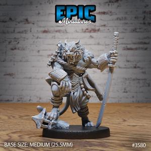 Tiger Folk Samurai ‧ DnD Miniature ‧ Tabletop Miniatures ‧ Gaming Monster ‧ 3D Model ‧ RPG ‧ DnDminis ‧ STL FILE