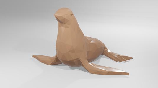 Low poly animal seal