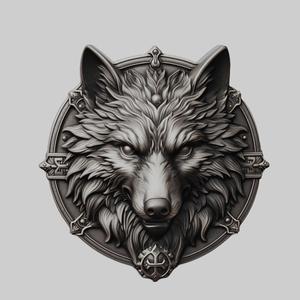 Wolf Animal Head Wolf Animal Medallion for CNC Router Laser & 3D Printer
