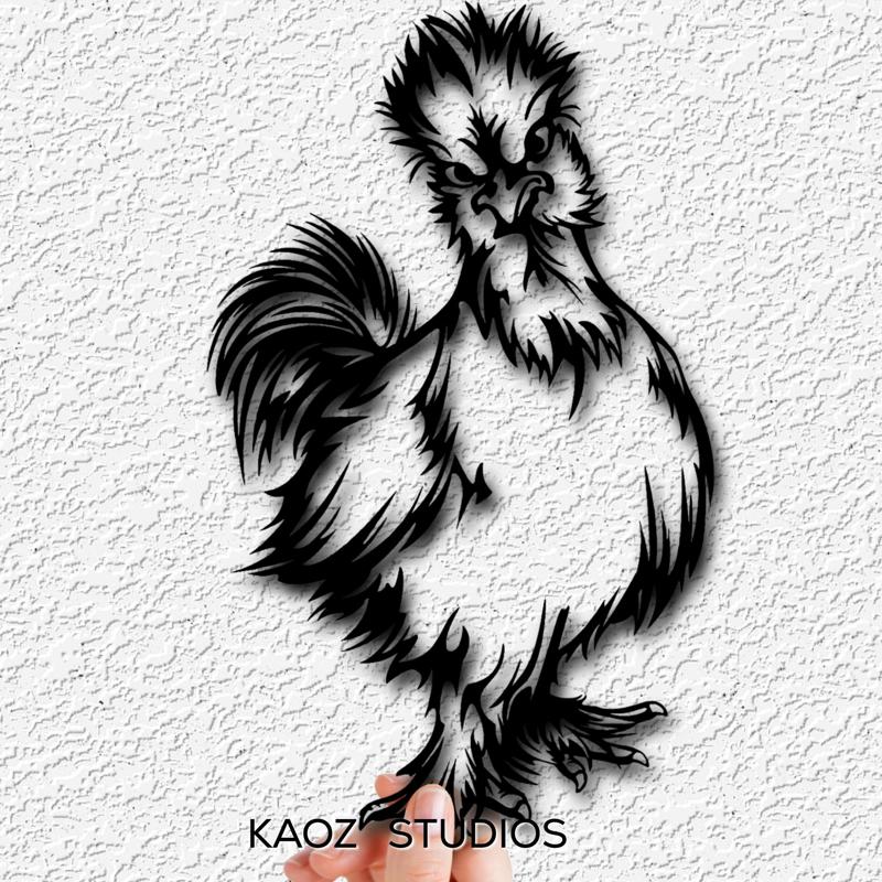 silky chicken wall art silky rooster wall decor 2d art animal