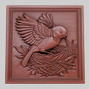The sparrow builds a nest 3d printer model animal model obj stl