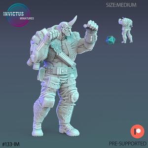 Space Bandit Boxing ‧ Sci-Fi Miniature ‧ Wargame Miniatures ‧ Tabletop 3D Model ‧ RPG Miniature ‧ Cyberpunk Construct ‧ Steampunk War Machine ‧ STL FILE