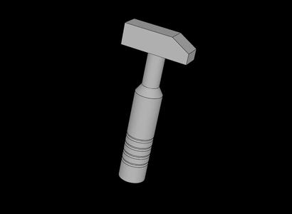 Lego Compatible (604547.dat) Minifig Tool Hammer with 3-Rib Handle   