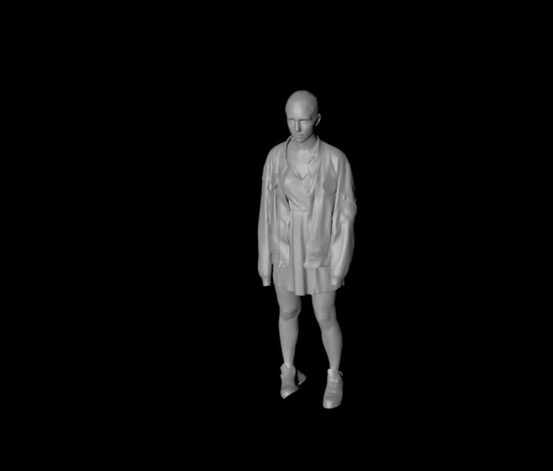 1/64 3D digital model of a lady standing in a daze