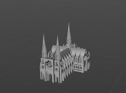 Gothic church design digital 3D model
