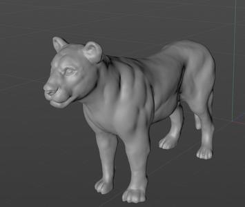 Lioness miniature digital model