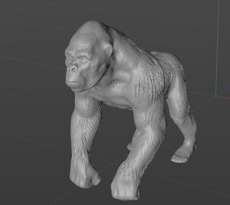 Digital model of a gorilla