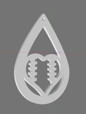 Football heart earring
