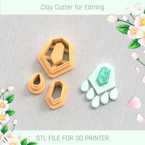Modern Earring with Precious Stones A POLYMER CLAY CUTTER