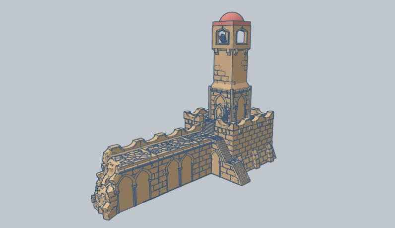 Harad Wall Ends 10mm Scale