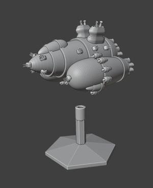 Space Combat Battleship Class Trillian Spaceship and Flight Stand – Miniature Tabletop Gaming STL