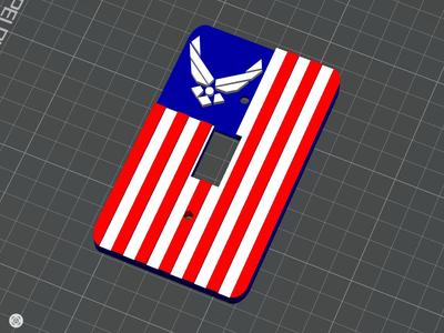 American Flag Air Force light switch, AMS unneeded