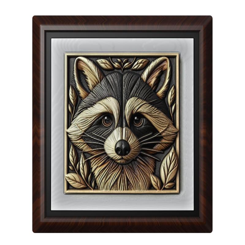 Raccoon animal wall art relief wall decor