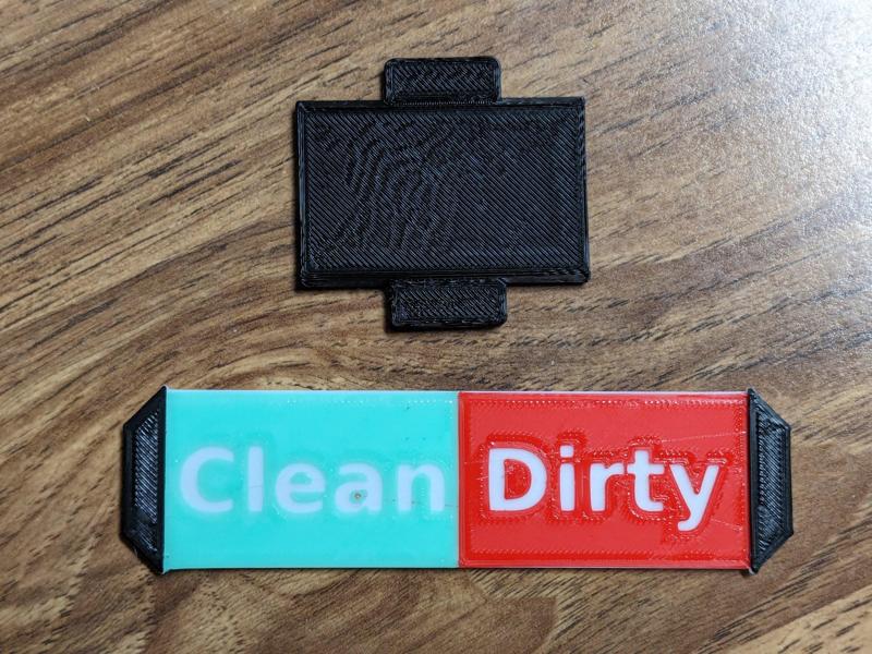 Dishwasher clean (green) dirty (red) with slider