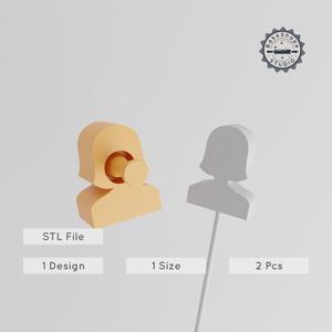 Mom Cake Pop Mold, 2-Piece Female Parent Design, STL for 3D Printing PRODUCT_1408