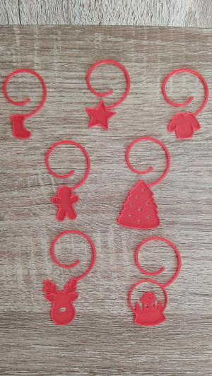 Christmas glass tags / markers (7 pieces)
