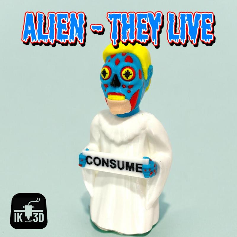 Alien From They Live Consume Sign Angel / Horror Mini / 3MF Included
