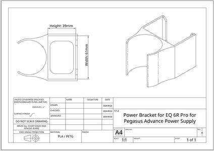 Power Supply Holder EQ6R-Pro Pegasus Advance