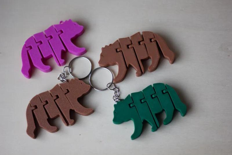 Flexi Bear Keychain Articulated