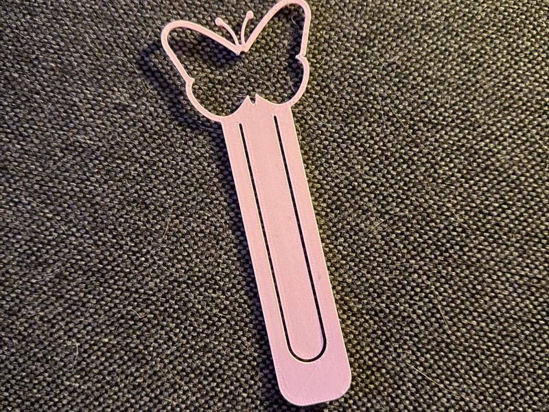 Pink Butterfly Bookmark
