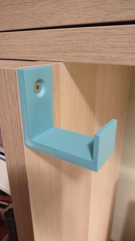 Kallax Headphone holder, mounted from side