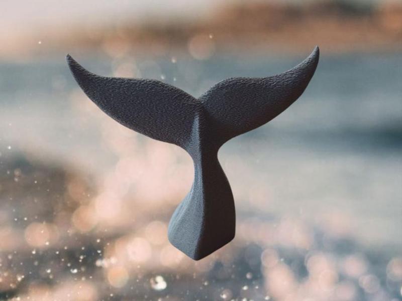 Whale Fin Whale Tail Statue Decoration Fuzzy Skin