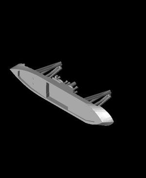 1/1250 Scale 4160 ton Steel Cargo Ship Graphite.stl