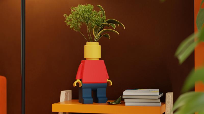 Block Buddy Vase – Fun LEGO-Inspired Vase for Playful Home Decor