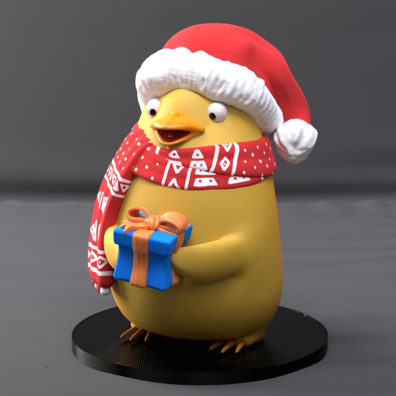 Christmas Duck Spirit Miniature - Pre-Supported