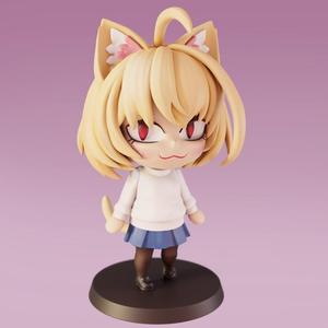 Chibi anime cat girl