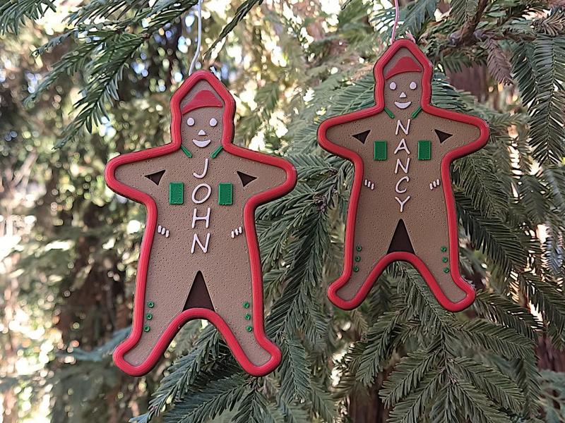 Customizable vintage gingerbread cookie ornament