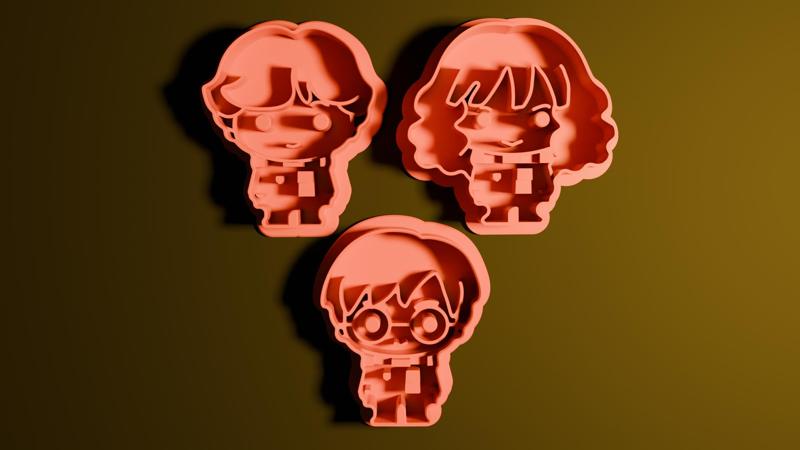 Harry, Ron, Hermione Cookie Cutter