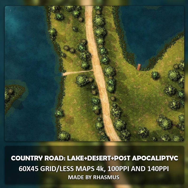 Country Road - Variants : Lake, Dry Land, Post Apocalyptic Maps