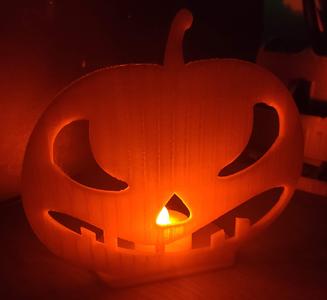 Halloween! Pumpkin tealight window stand (no support, easy print!)