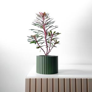 The Zelno Planter Pot with Drainage Tray & Stand Included | Modern and Unique Home Decor