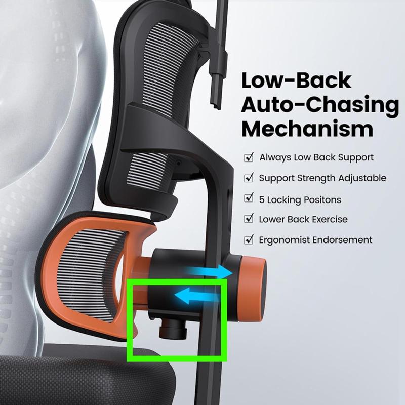 Newtral NT001 chair - rueda ajuste seguimiento lumbar