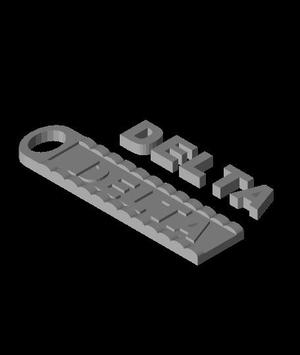 Delta key ring and block letters.stl