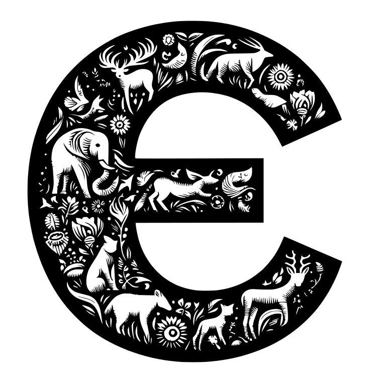 Crazy alphabet: Letter E