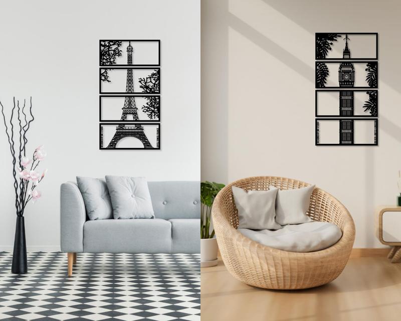 Remarkable Landmark Building Silhouette Art Wall Frame