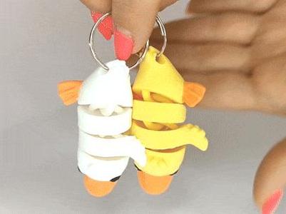 Cute Flexi Pets Duck (Keychain & Magnet)