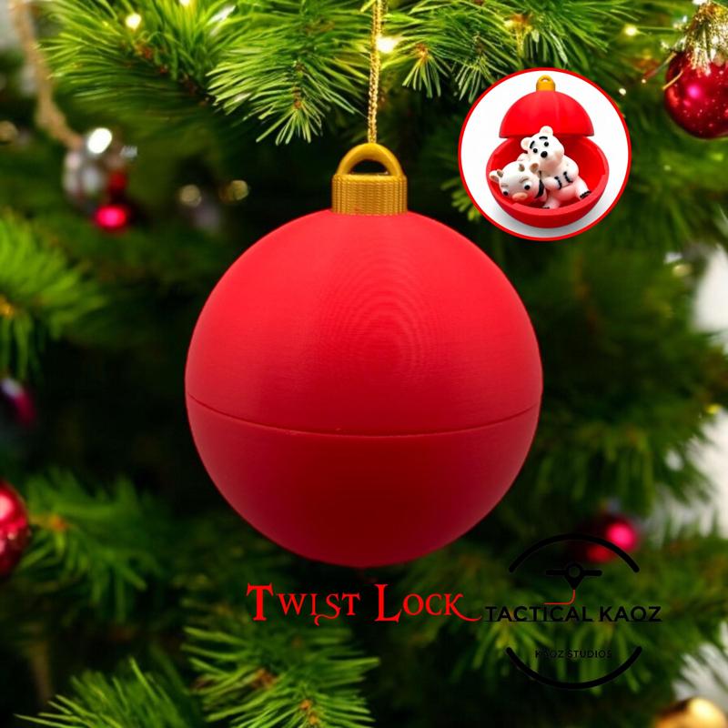  Twist Lock Christmas Ornament Container - Gift Box 
