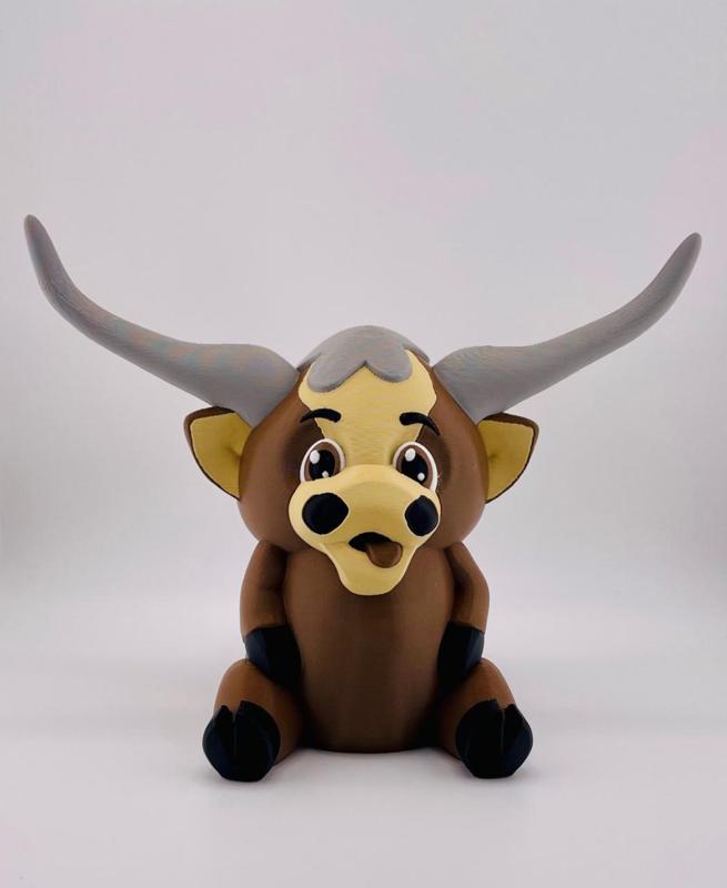 Plain Longhorn Cow Sitting 