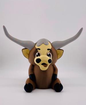 Plain Longhorn Cow Sitting 