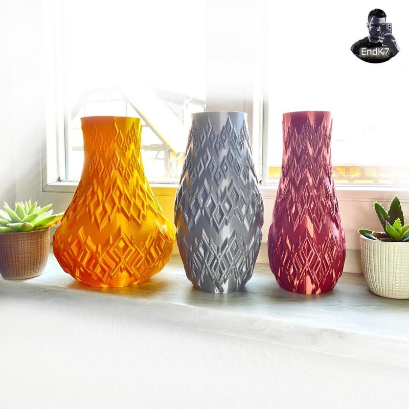 Diamond Ornament Vases - 3 Designs