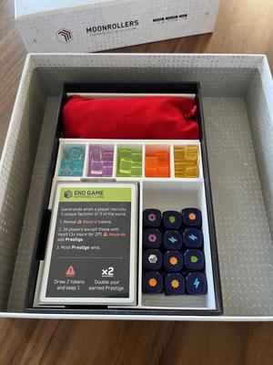 Moonrollers Dice Board Game Insert Organizer (for sleeved cards and hazard bag)