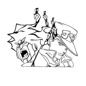 Jotaro and Star Platinum wall art/stencil
