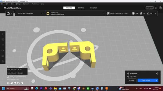 Rook 2020 MK2 180mm Bed Z rod mount