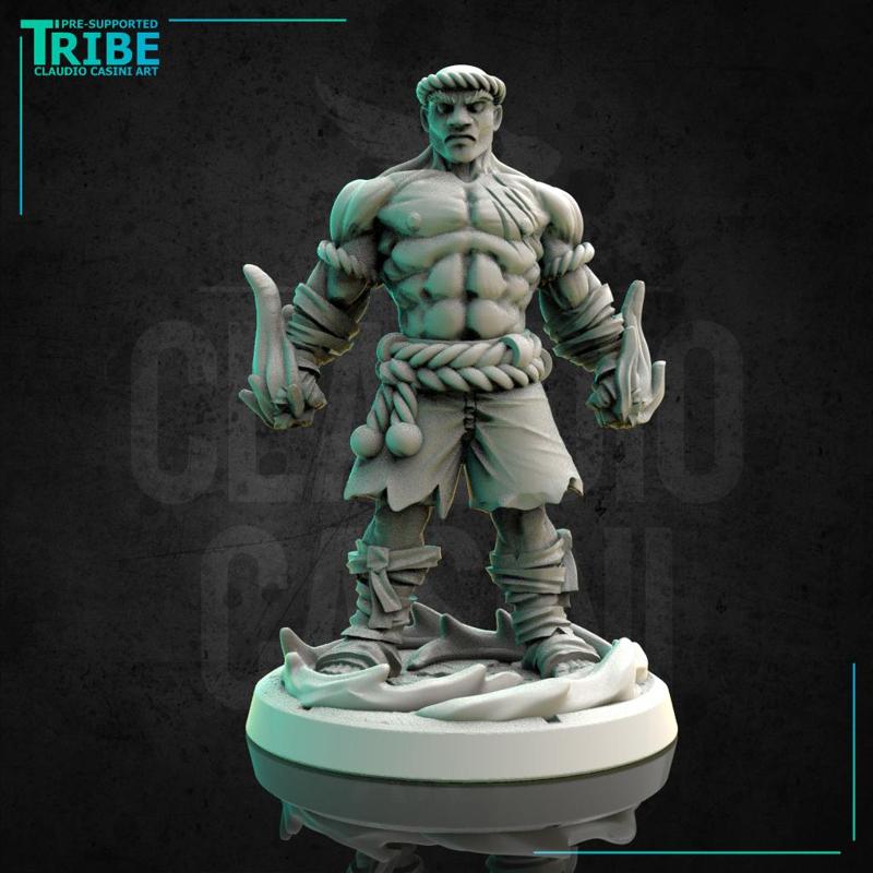 (0240) Male human elf firbolg tiefling half orc muay thai fighter monk shaolin